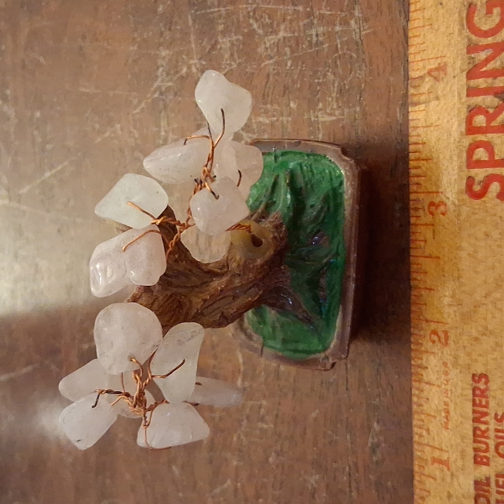 Miniature Bonsai Tree with Rose Quartz Accents
